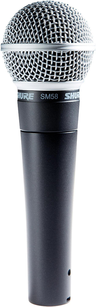 Shure Sm58 Wired Microphone - Microfone Em Png (1086x1038), Png Download