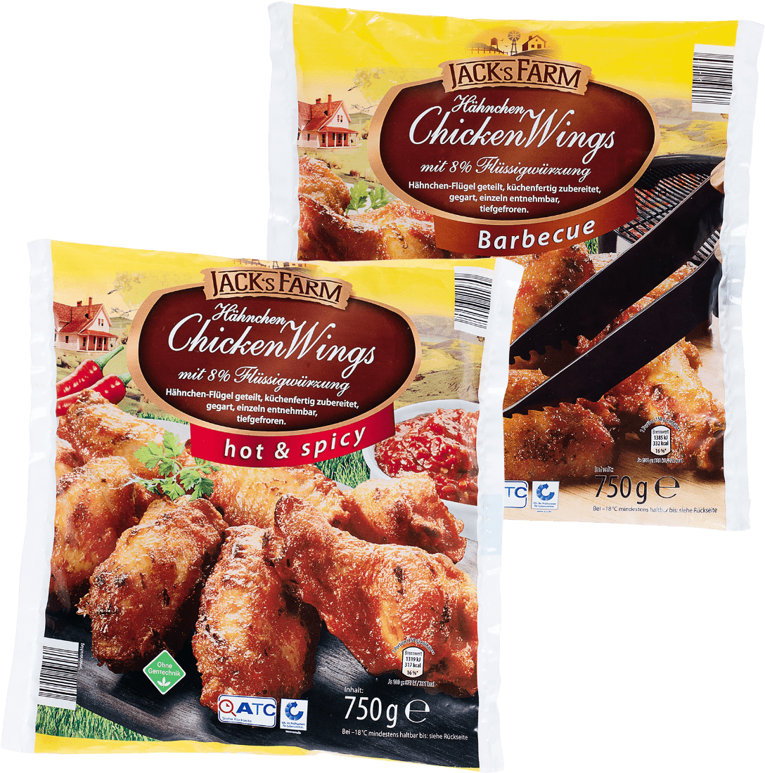 Jacks Farm Hähnchen Chicken Wings Von Aldi Nord Png - Real Chicken Wings Hot And Spicy (1250x1250), Png Download