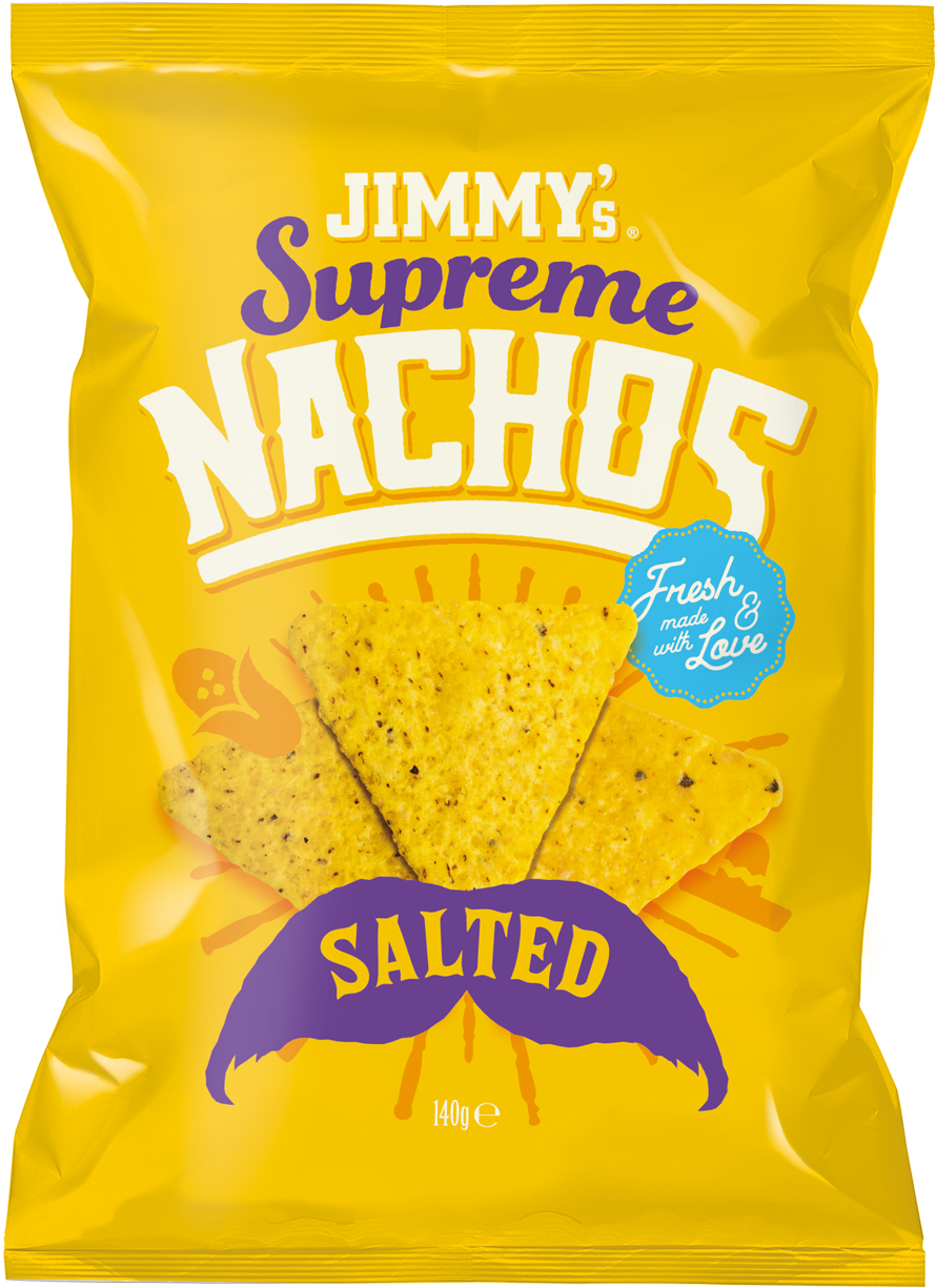 Supreme Nachos Salted 140g - Jimmys Nachos (1500x1661), Png Download