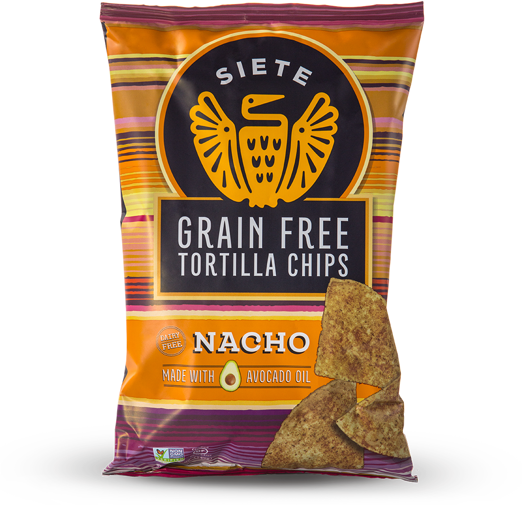 Nacho Grain Free Tortilla Chips 5oz - Siete Grain Free Tortilla Chips (1024x1024), Png Download