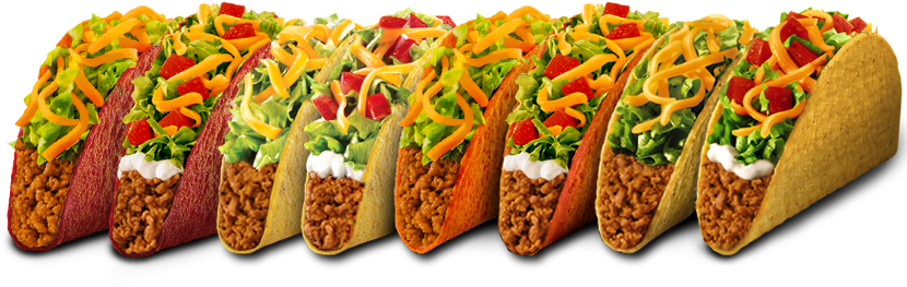 Taco Bell Reviews - Taco Bell Tacos (830x294), Png Download