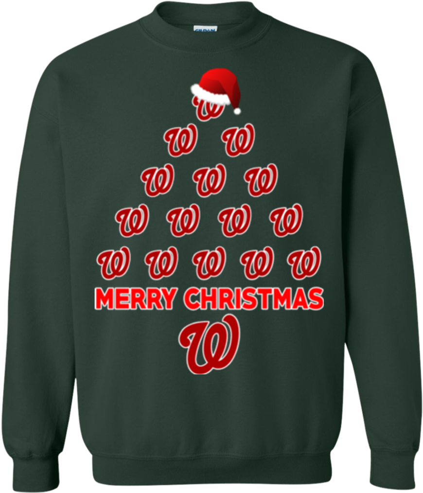 Washington Nationals Ugly Christmas Sweaters Merry - Sweatshirt (1024x1024), Png Download