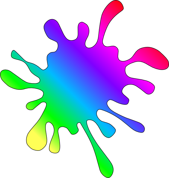 Black And White Rainbow Clipart Illustration - Rainbow Paint Splatter Clip Art (564x595), Png Download