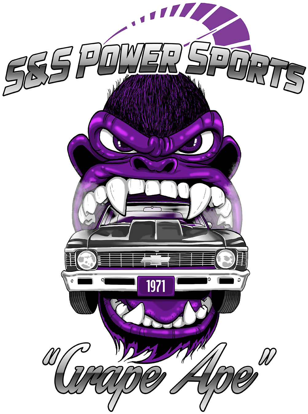 S&s Power Sports "grape Ape" T-shirt Design - S & S Power Sports (1224x1368), Png Download