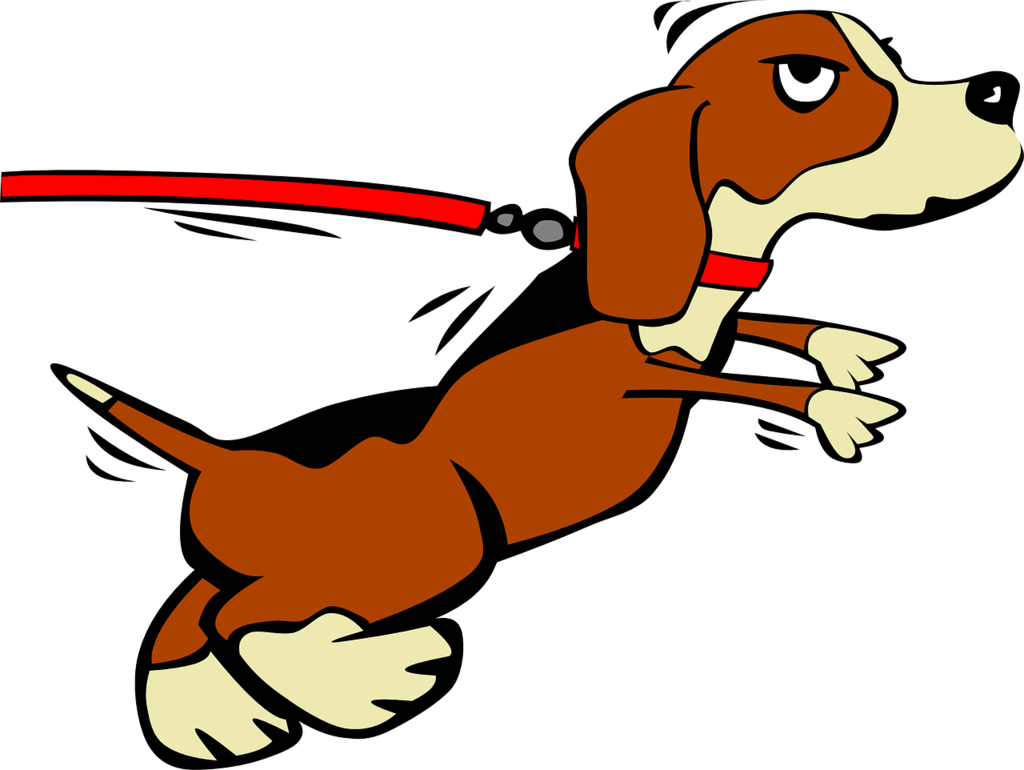 Pet Clipart Cartoon - Dog On Leash Cartoon (958x720), Png Download