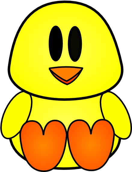 Chicks Cartoon Pictures - Cute Baby Chick Drawing (438x599), Png Download