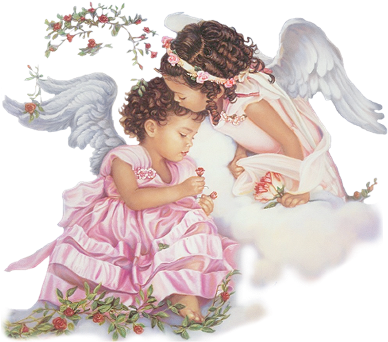 Little Girls Angels Png Picture - Angels Peace Champagne Silver Inspirational Cottage (600x538), Png Download