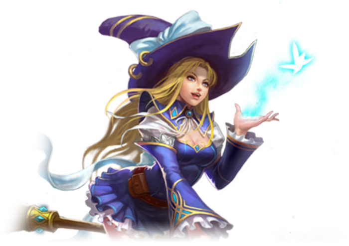 Blue Witch - League Of Angels Online Png (700x494), Png Download