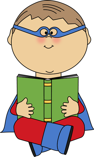 Super Girl Clipart Supe Reader - Superheroes Reading Clipart (300x500), Png Download