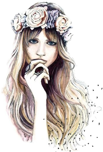 Coroa De Flores Desenho (344x506), Png Download