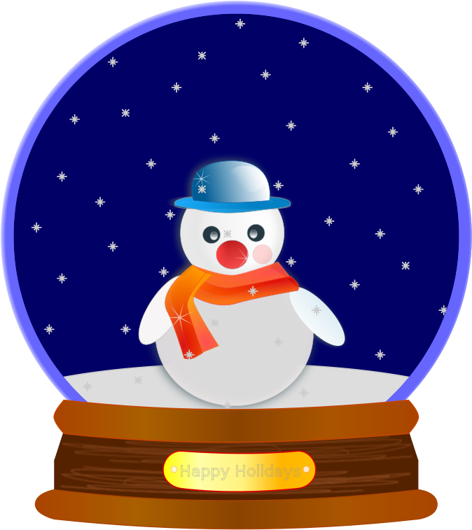 Snow Globes Clip Art Christmas Snowman Christmas Tree - Clip Art Snow Globe (669x750), Png Download
