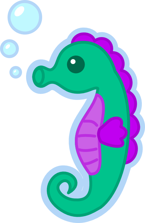 Cute Seahorse Transparent Png - Sea Horse Cartoon No Background (461x710), Png Download