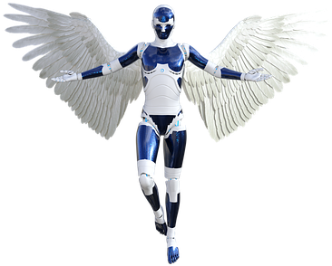 Angel God Heaven Angelic Spiritual Belief - Robot Angel Png (510x340), Png Download