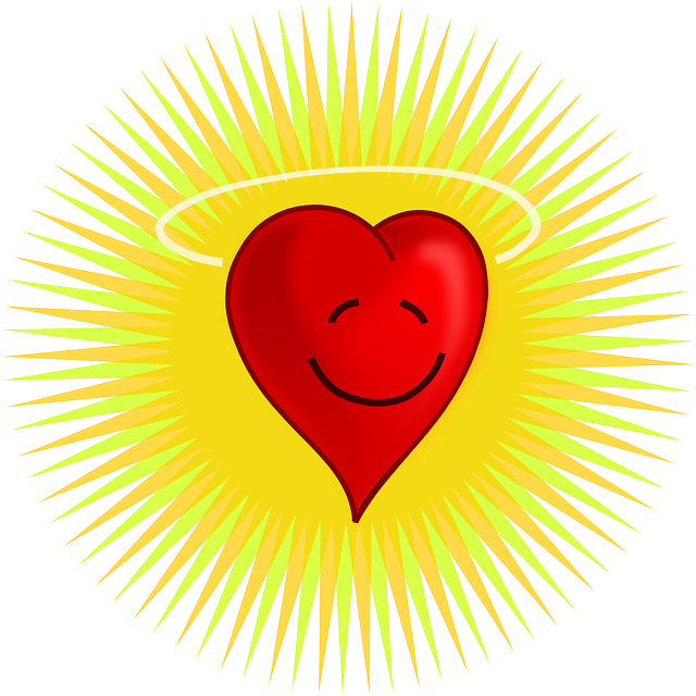 Face, Sun, Cartoon, Heart, Angel, Free, Hart - Happy Heart Clipart (640x640), Png Download