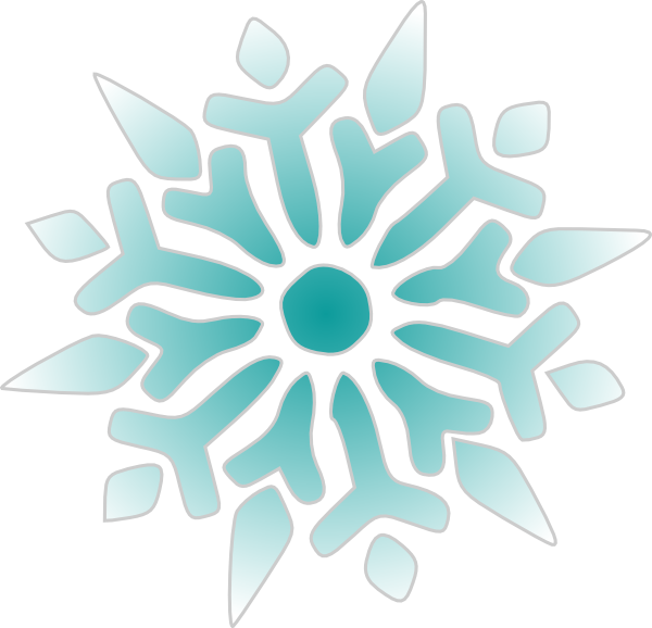 Snowflake Clipart Teal - Cartoon Snowflake (600x578), Png Download