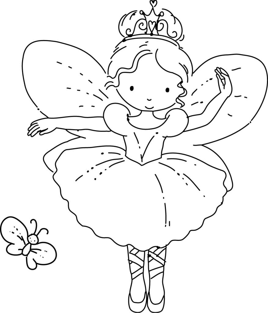 Color Tooth Fairy Coloring Pages Fresh - Ballerina Fairy Coloring Pages (877x1024), Png Download