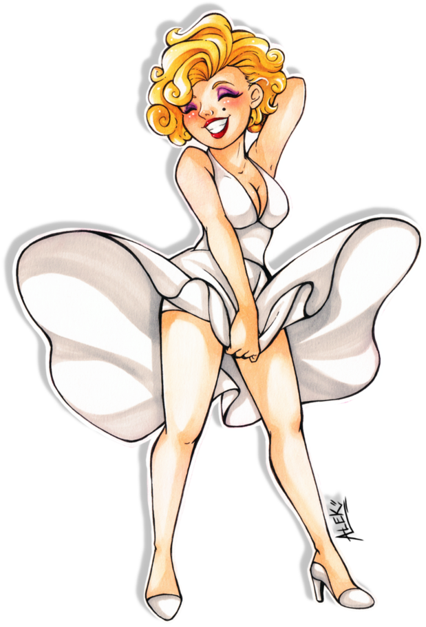 Marilyn Monroe By Sincria On Deviantart - Marilyn Monroe Drawing Cartoon (838x953), Png Download