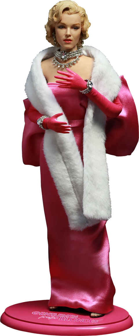 Gentlemen Prefer Blondes Sixth Scale Figure Marilyn - Marilyn Monroe Pink Dress 1:6 Scale Action Figure (480x1158), Png Download