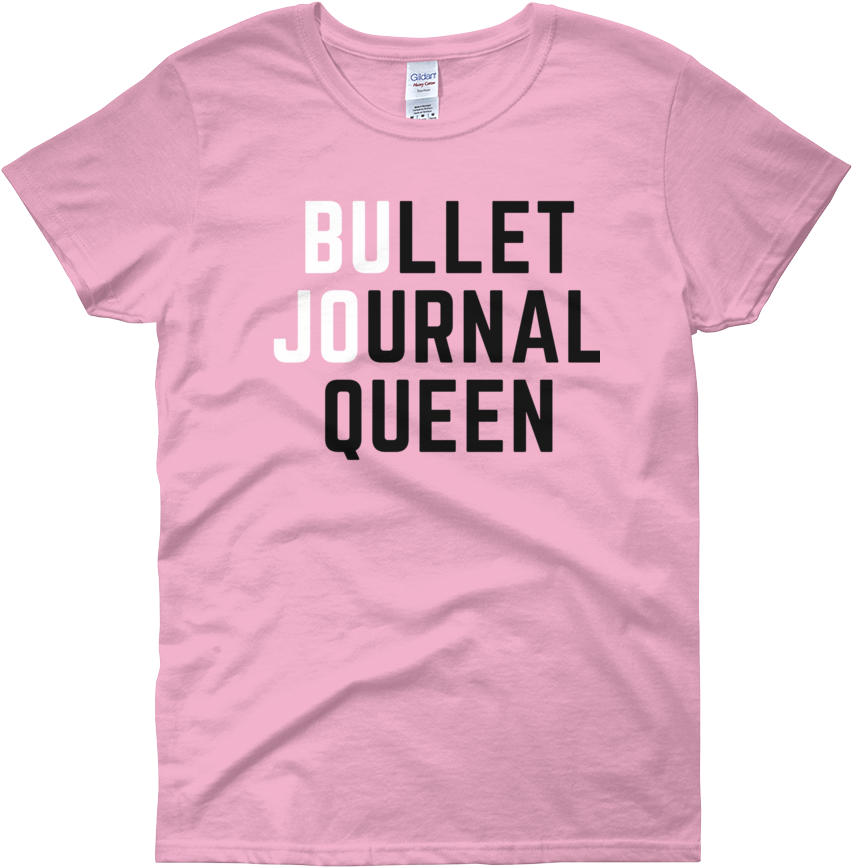 Bullet Journal Queen Shades Of Pink - T-shirt (1000x1000), Png Download