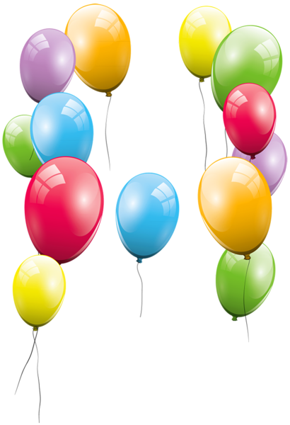 Large Transparent Balloons Clipart Picture Happy Birthday - Birthday Clipart Transparent Background (410x600), Png Download