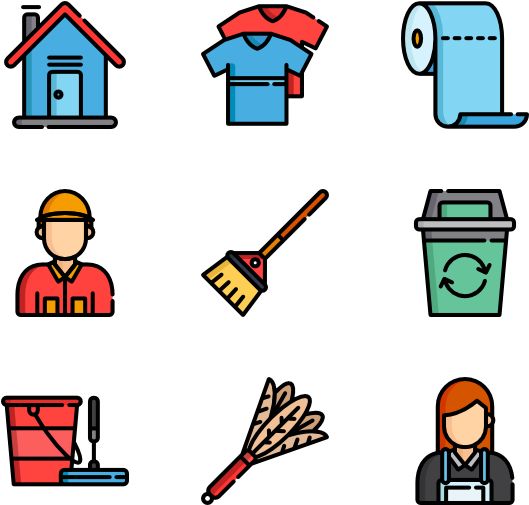 Housekeeping - House Cleaning Icons (600x564), Png Download
