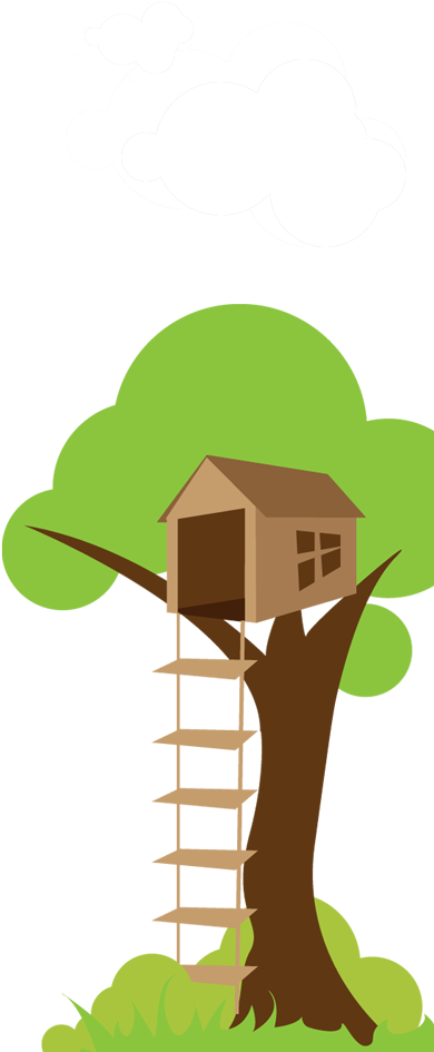 Clipart Birds Tree House - Tree House Png Cartoon (400x978), Png Download