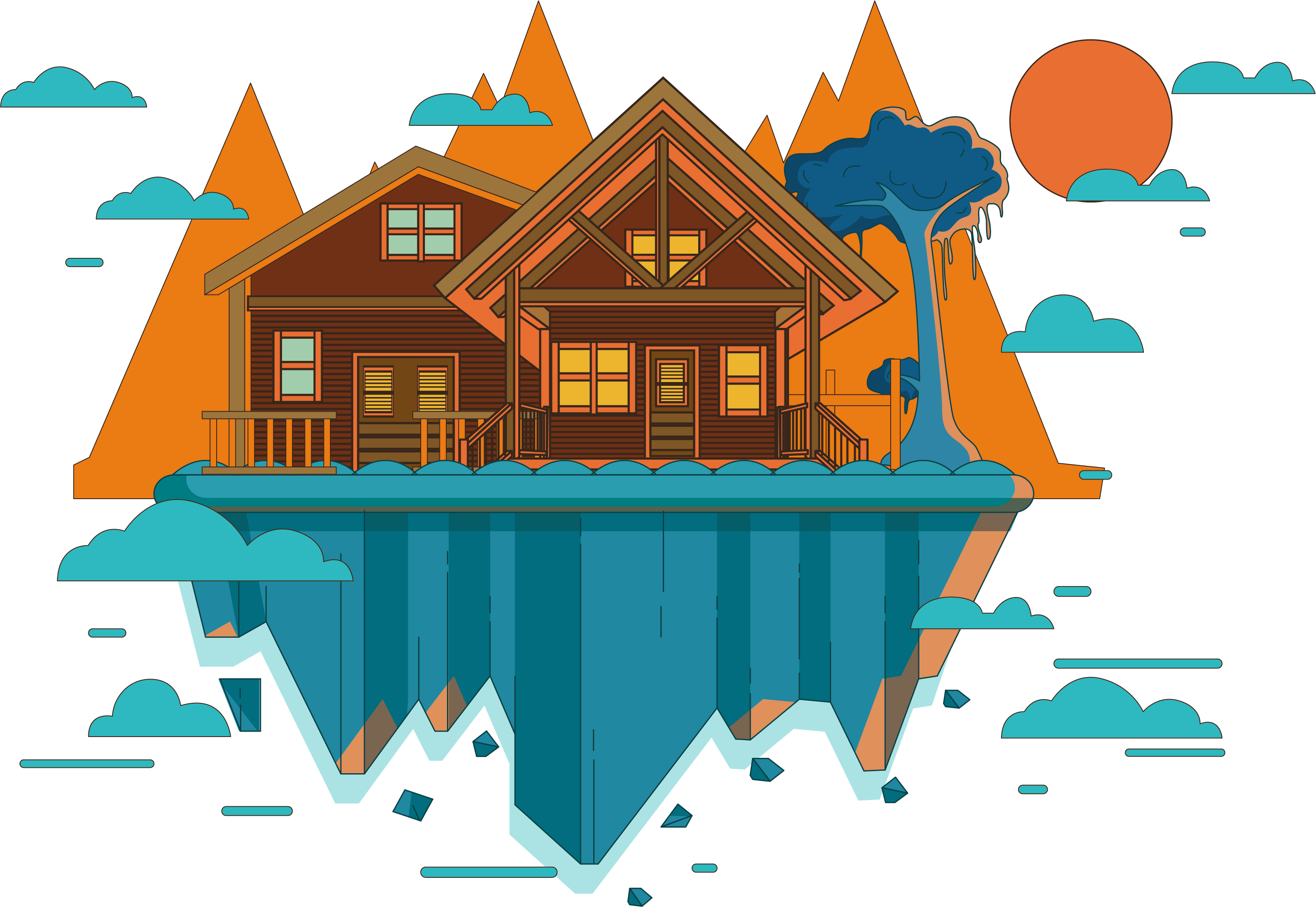 Royalty Free Adobe Clipart Egyptian House - Vector Illustrator City (3159x2177), Png Download