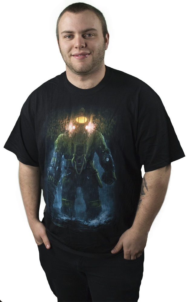 Player Black Male T-shirt - Bioshock 2 Shirt (618x1000), Png Download