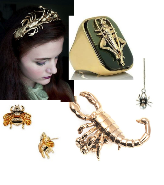 Golden Insect Tiara, Tory Burch Camille Ring, Pamela - Bernard Delettrez Scorpion Ring (558x629), Png Download