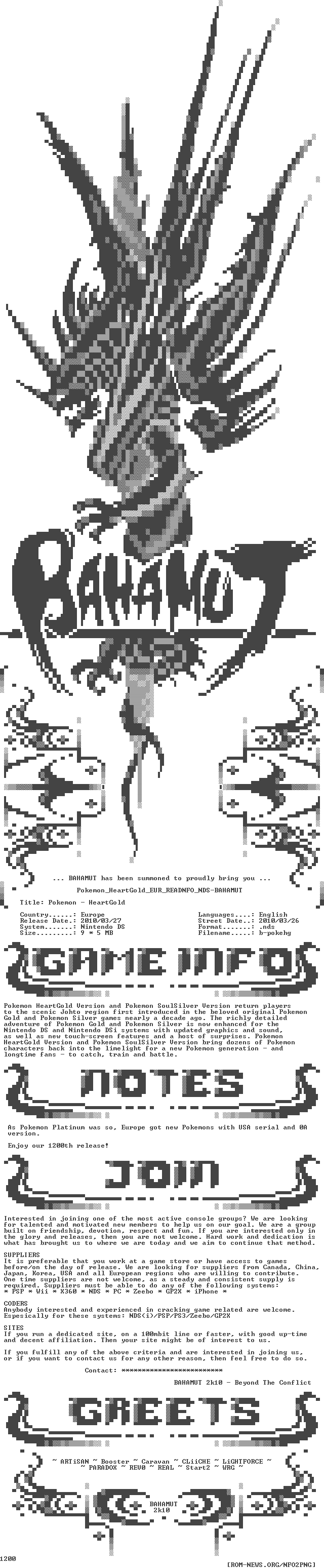 Pokemon Heartgold Eur Readnfo Nds-bahamut - Sunny Lane (640x3096), Png Download