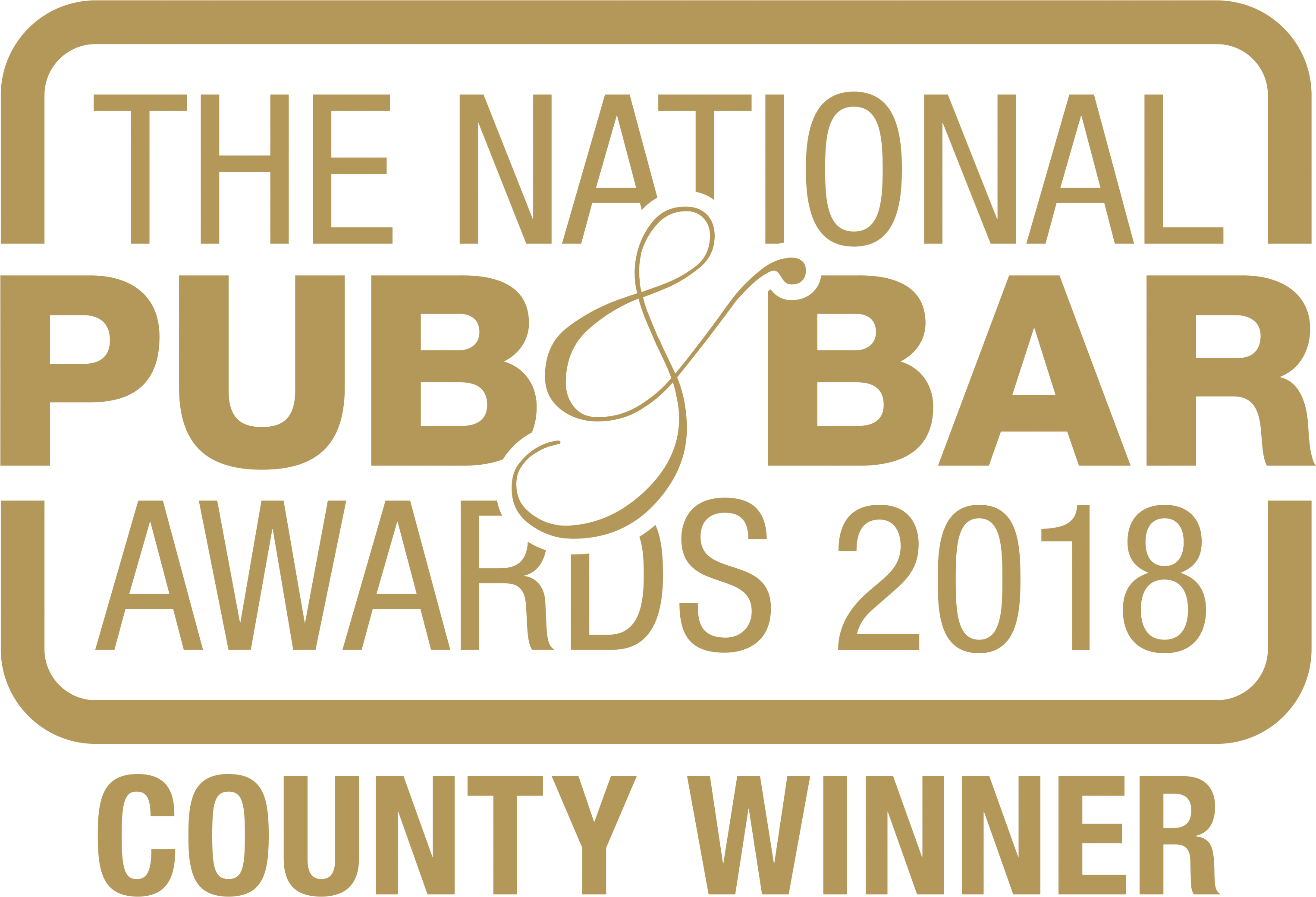 The National Pub & Bar Awards 2018 County Logo Gold - Pub & Bar Awards 2017 (3050x2158), Png Download