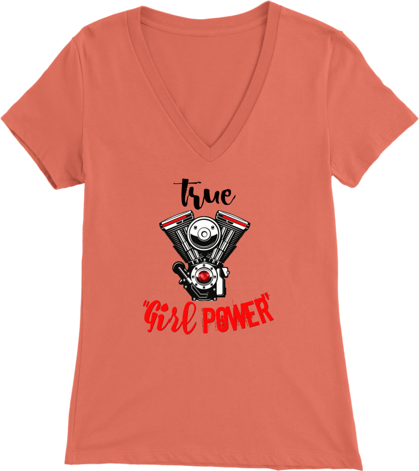 True Girl Power Vtwin Engine T-shirt - Shirt (1024x1024), Png Download