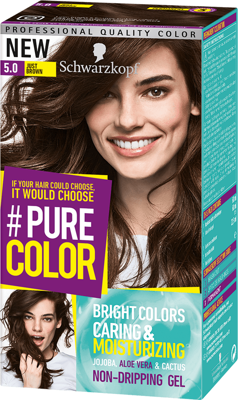 Pure Color Com Baseline 5 0 Just Brown - Schwarzkopf Pure Color Brown (970x1400), Png Download