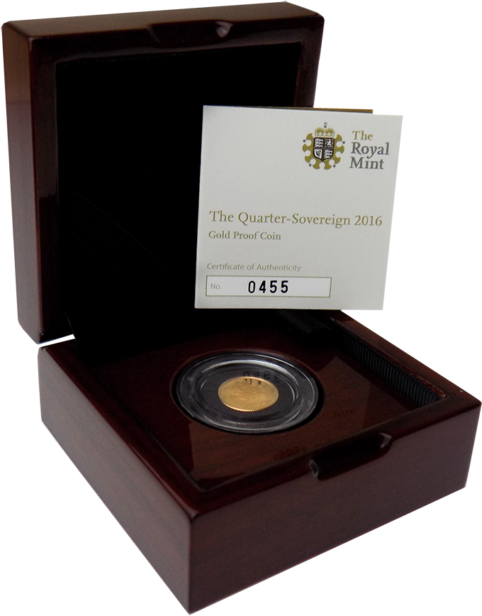 Pre-owned 2016 Uk Quarter Sovereign Proof Gold Coin - Quarter Sovereign (900x900), Png Download