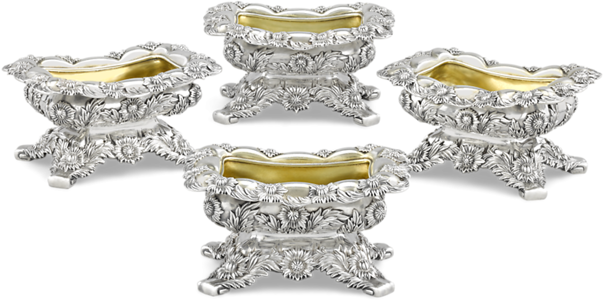 Chrysanthemum Silver Master Salts By Tiffany & Co - Salt Cellar (1351x1080), Png Download