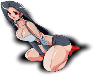 Tifa Lockhart Waifu Sticker - Cartoon (600x600), Png Download