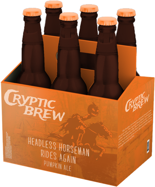 Cryptic Brew Six Pack Label Mock Up V8 - Mockup (1000x655), Png Download