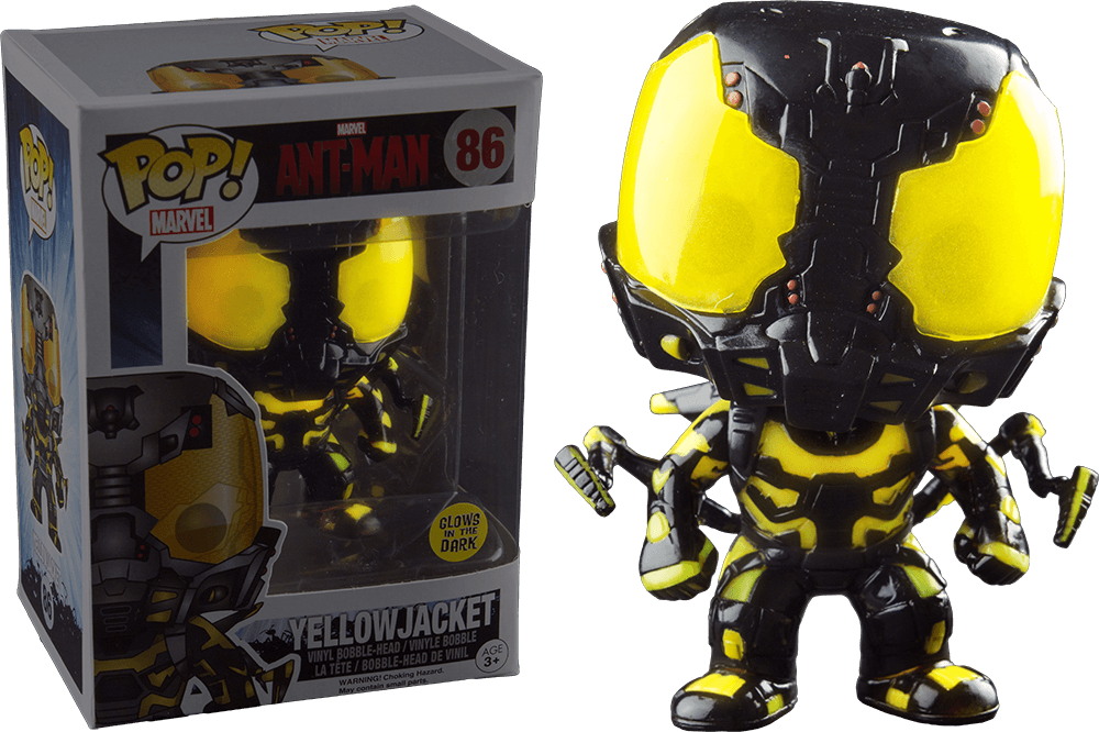#86 Yellow Jacket - Ant-man - Yellowjacket Glow Pop! Vinyl (1000x666), Png Download