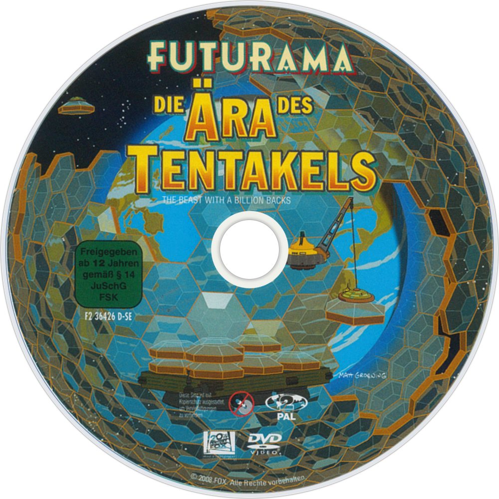 The Beast With A Billion Backs Dvd Disc Image - Futurama:aera D.tentakels Dvd (1000x1000), Png Download