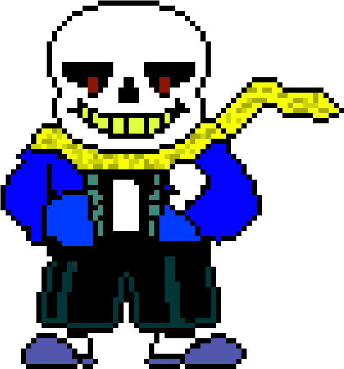 Skeleton Time - Sans Pixel Art Black And White (820x770), Png Download