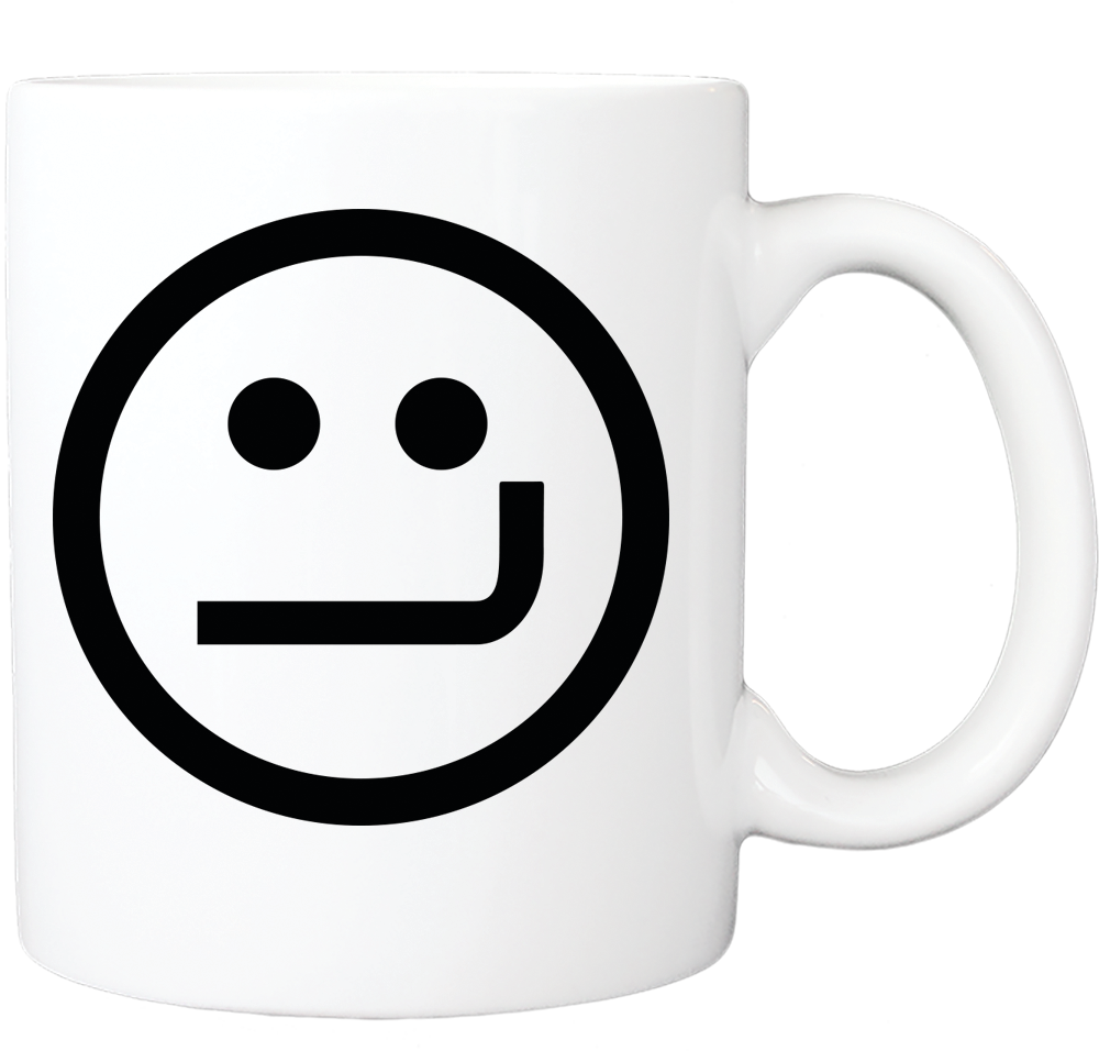 Smirk Face Coffee Mug - Smiley (1000x956), Png Download