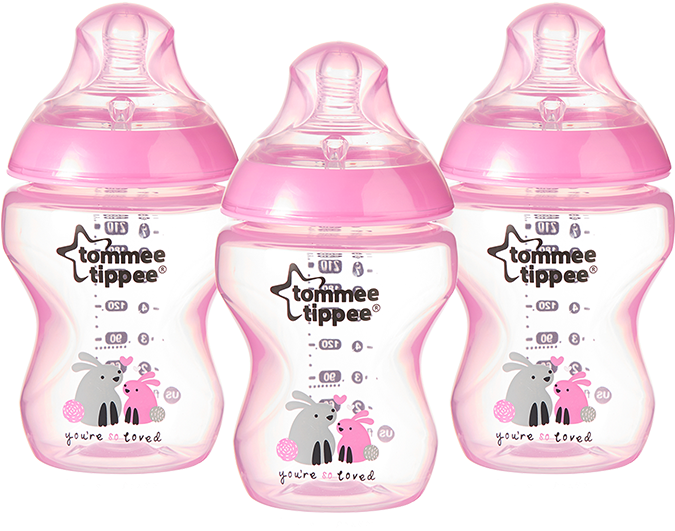 3x9oz Deco Bottles Girl - Tommee Tippee Closer To Nature 9-ounce Feeding Bottles (800x800), Png Download