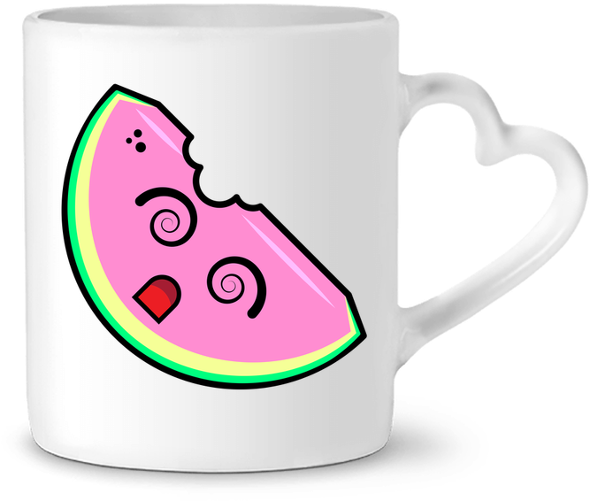 Mug Coeur Pastèque Par Anonymous - Mug (690x850), Png Download