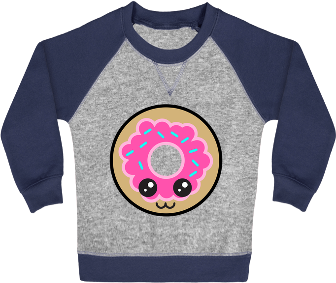 Sweat Shirt Bébé Col Rond Manches Raglan Contrastées - Collar (690x850), Png Download