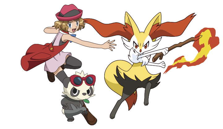 Braixen - Pancham - Braixen Anime Png (727x461), Png Download