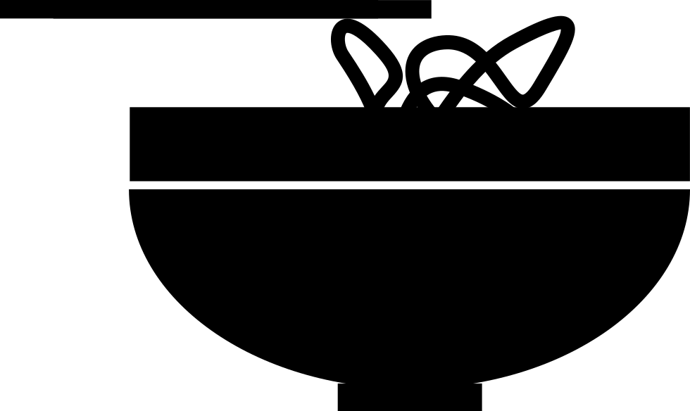 Png File Svg - Bowl Of Noodles Silhouette (980x584), Png Download
