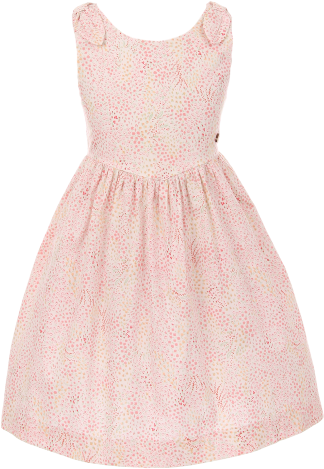 Light Pink Floral Print Girls Casual Dress Spring & (693x1024), Png Download