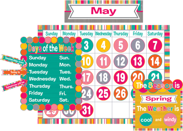 Tropical Punch Calendar Bulletin Board - Tropical Punch Calendar Bulletin Board Kit (610x610), Png Download