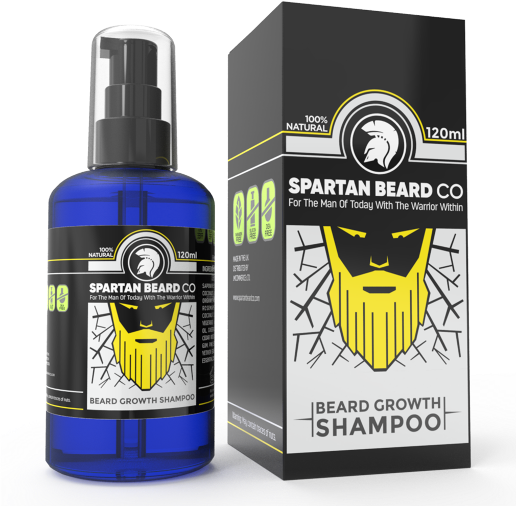 Premium Luxurious Beard Wash, Beard Shampoo By Spartan - Beard (1009x1024), Png Download