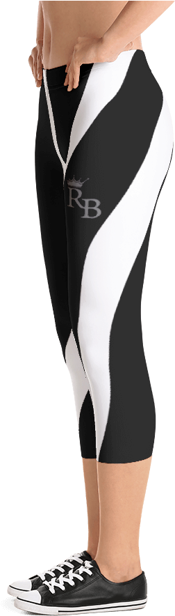 Black And White Striped Capri Leggings - Brandbyyou Verwirrt Schwimmenden Laternen - Capri Leggings (1000x1000), Png Download